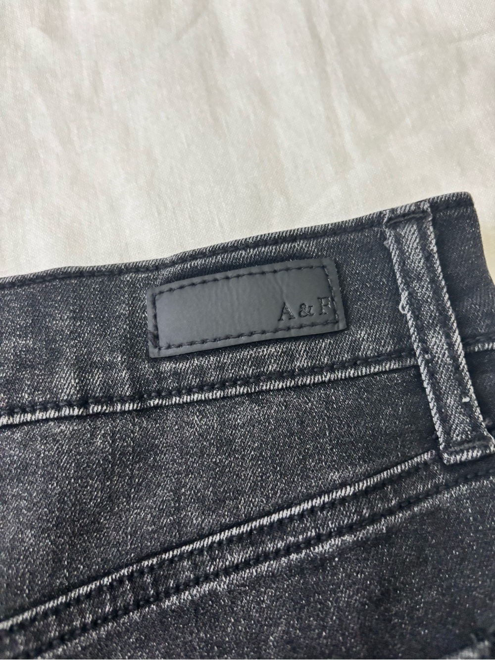 Abercrombie & Fitch High Rise Distressed Denim Shorts Black Size 25 - Picture 5 of 8